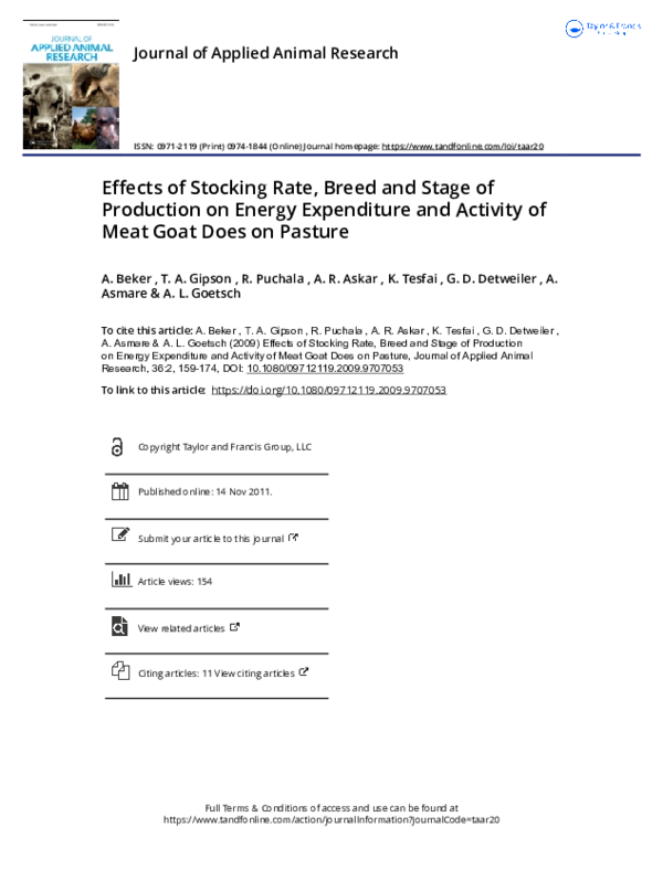 (PDF) Effects of Stocking Rate, Breed and Stage of Production on Energy ...