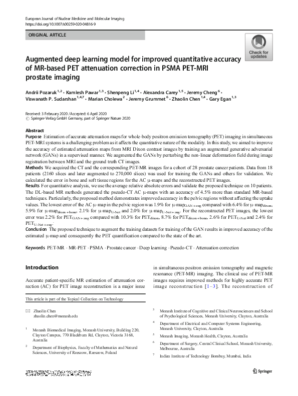 (PDF) Augmented deep learning model for improved quantitative accuracy ...