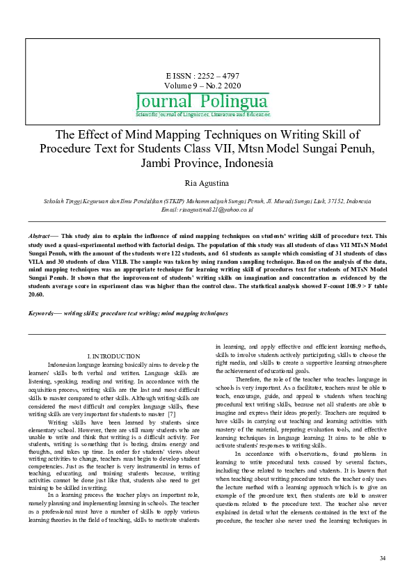 (PDF) The Effect of Mind Mapping Techniques on Writing Skill of ...