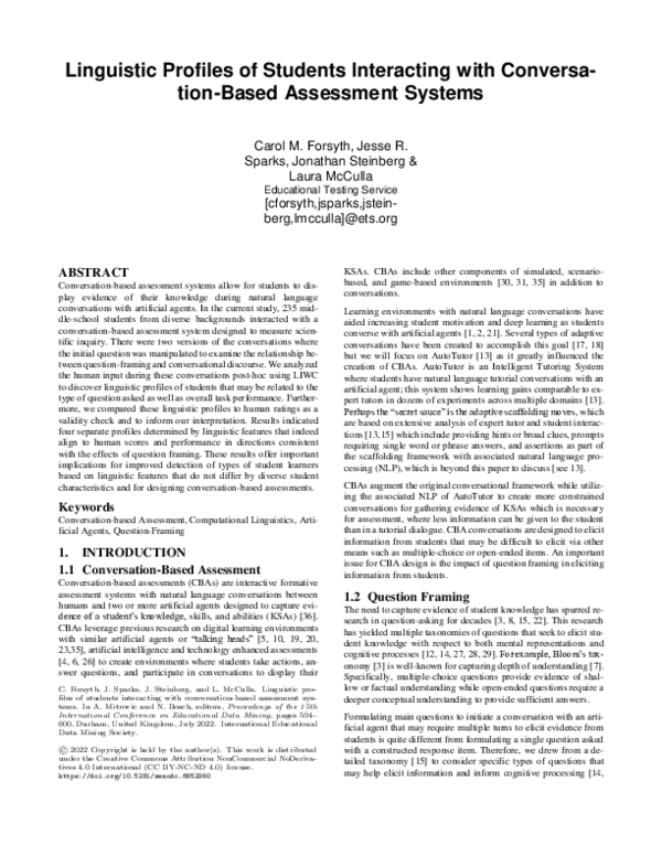 (PDF) Linguistic Profiles of Students Interacting with Conversation ...