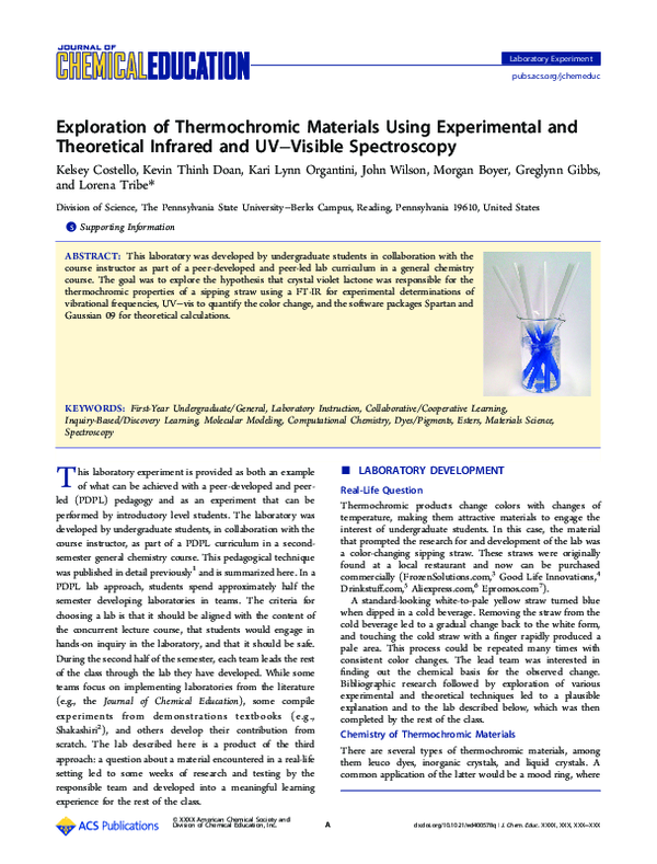 (PDF) Exploration of Thermochromic Materials Using Experimental and ...