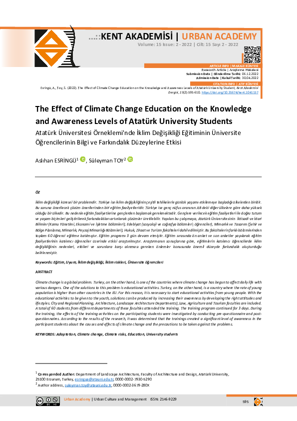 (PDF) Effects of Climate Change Education on the University Students ...