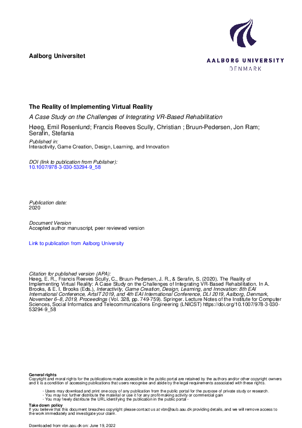 (PDF) The Reality of Implementing Virtual Reality: A Case Study on the ...
