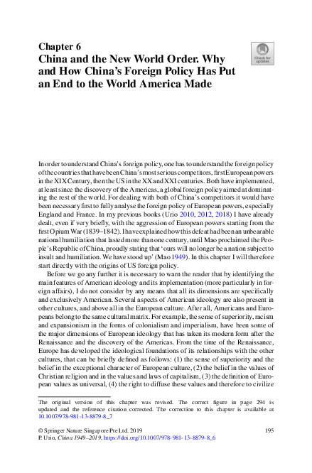 (PDF) China and the New World Order. Why and How China’s Foreign Policy ...