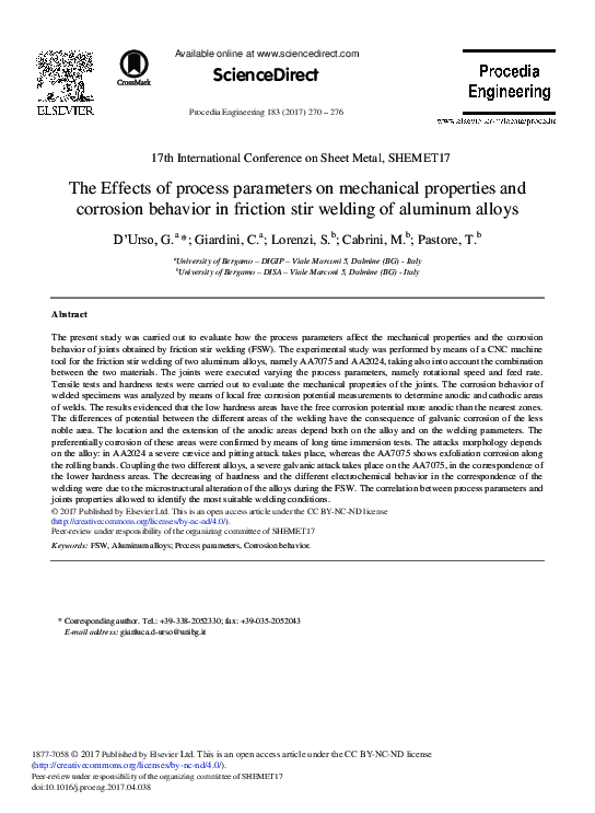 (PDF) The Effects of Process Parameters on Mechanical Properties and ...