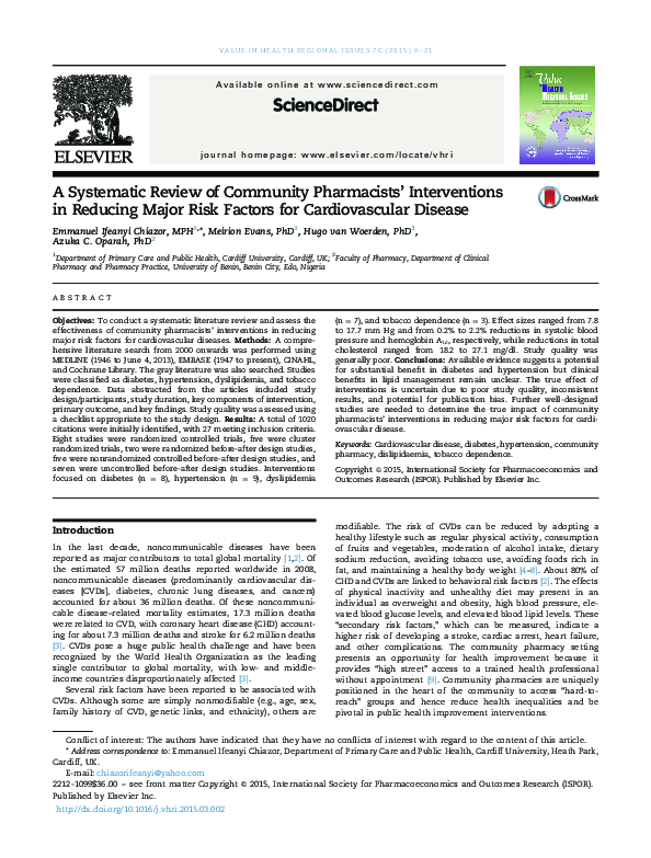 (PDF) A Systematic Review of Community Pharmacists’ Interventions in ...