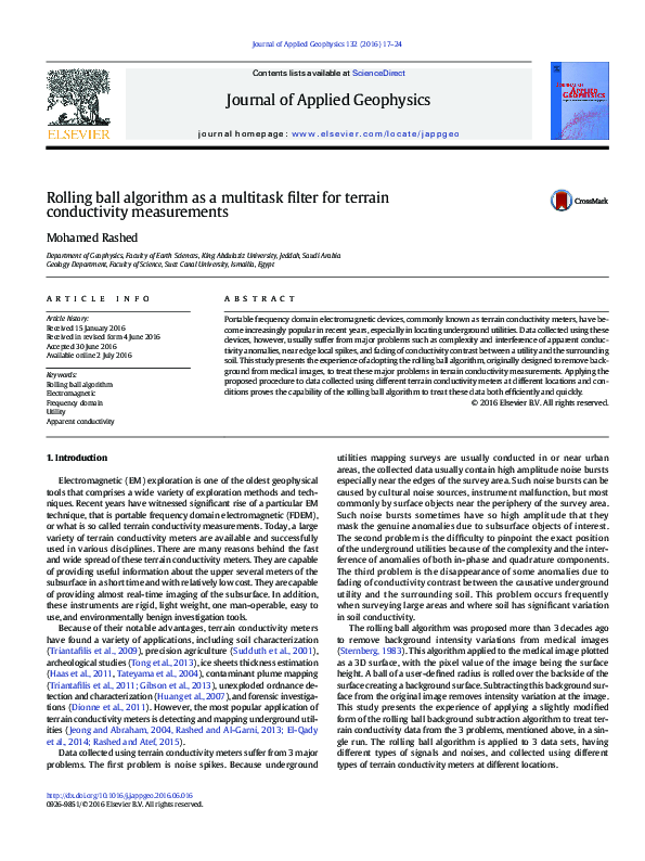 (PDF) Rolling ball algorithm as a multitask filter for terrain ...