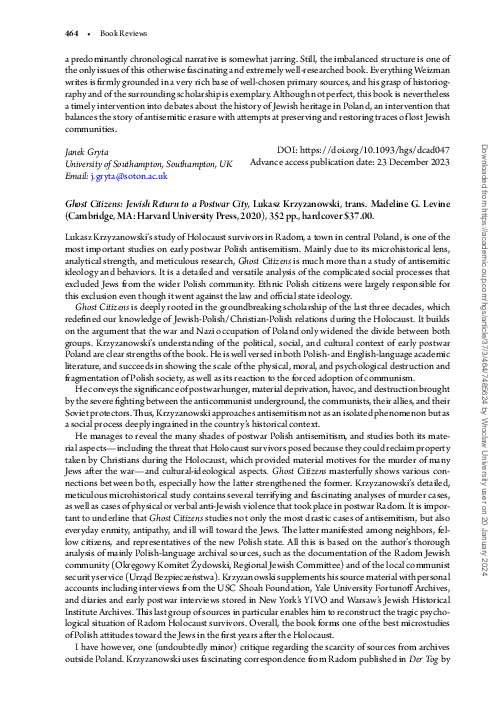 (PDF) Kijek review Lukasz Krzyzanowski Ghost Citizens