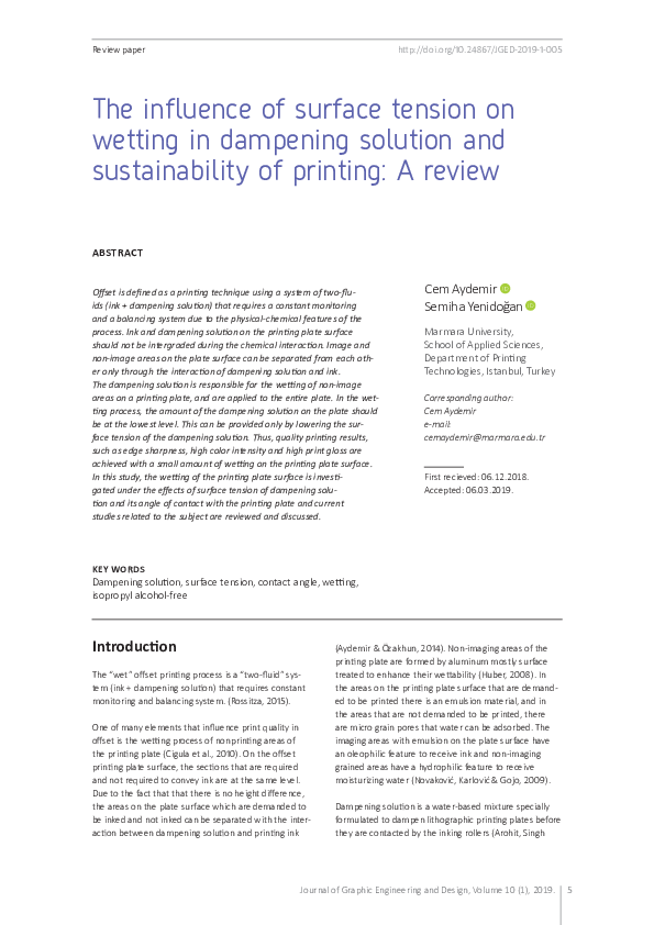 (PDF) The influence of surface tension on wetting in dampening solution ...