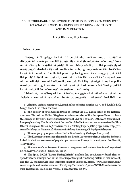 (PDF) The Unbearable Lightness of the Freedom of Movement: An Analysis ...