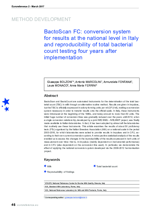 (PDF) BactoScan FC : conversion system for results at the national ...