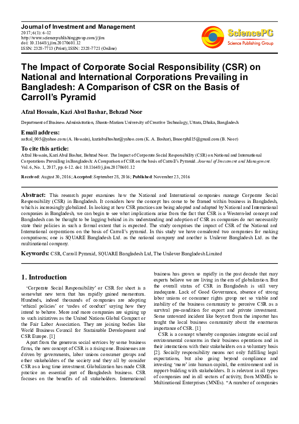 (PDF) The Impact of Corporate Social Responsibility (CSR) on National ...