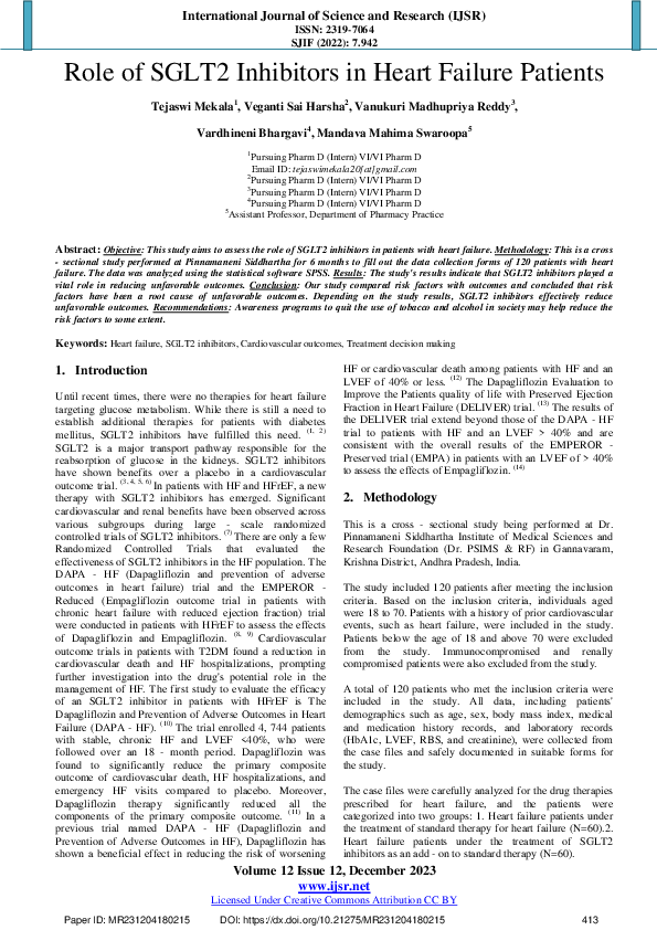 (PDF) Role of SGLT2 Inhibitors in Heart Failure Patients