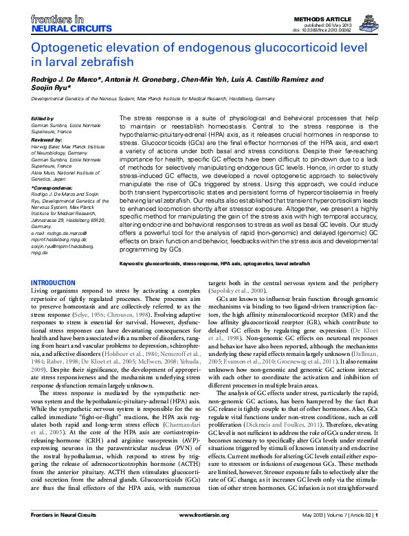 (PDF) Optogenetic elevation of endogenous glucocorticoid level in ...