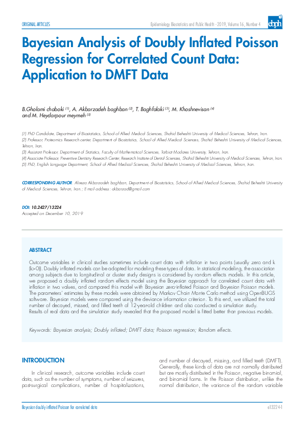 Bayesian Analysis of Doubly Inflated Poisson Regression for Correlated Count Data: Application to DMFT Data