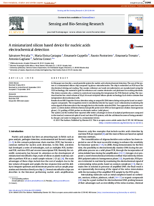 (PDF) A miniaturized silicon based device for nucleic acids