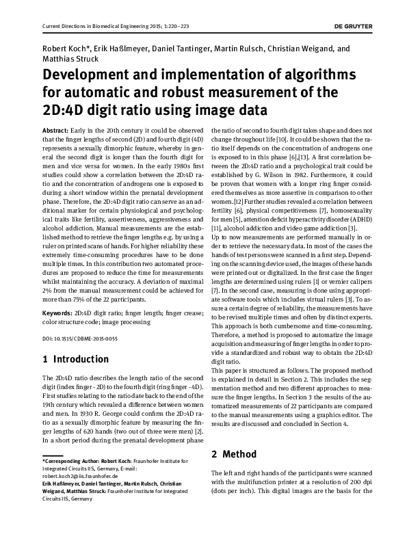 (PDF) Development and implementation of algorithms for automatic and ...