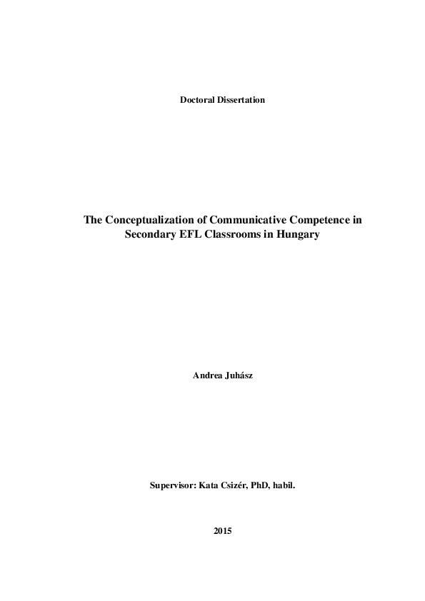 (PDF) The Conceptualization of Communicative Competence in Secondary ...