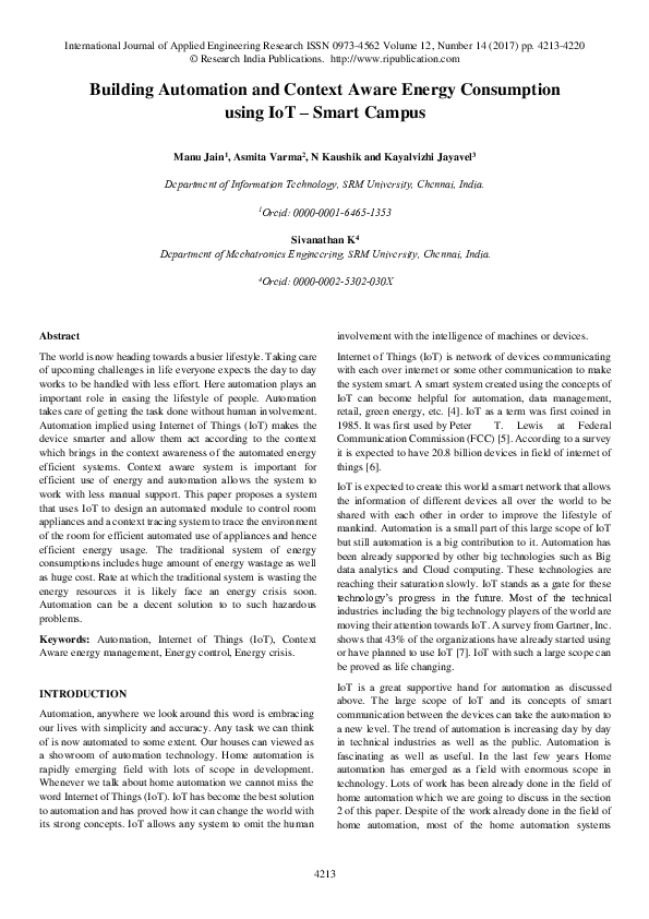 (PDF) Building Automation and Context Aware Energy Consumption using ...