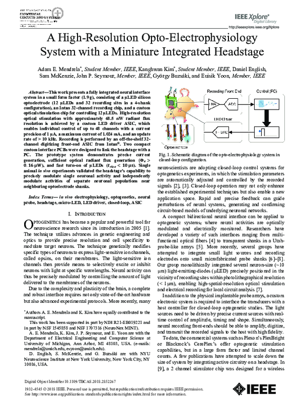 (PDF) A High-Resolution Opto-Electrophysiology System With a Miniature ...