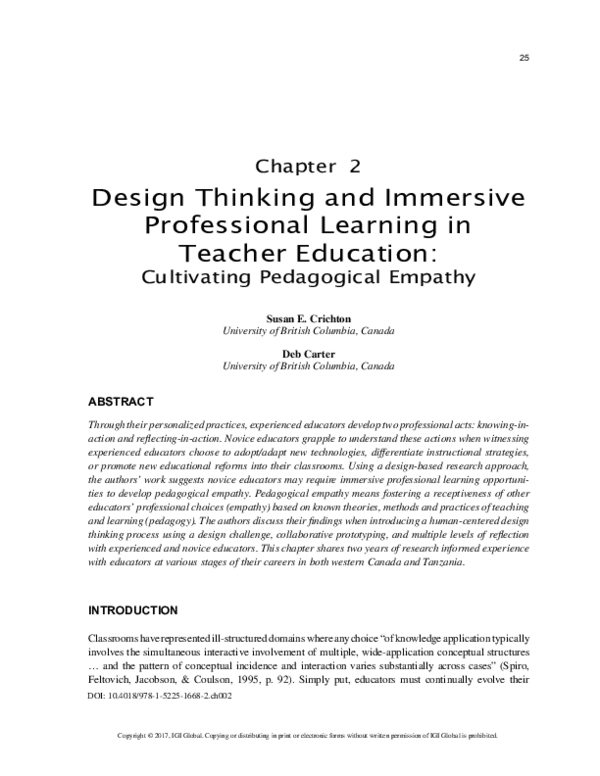 (PDF) Design Thinking and Immersive Professional Learning in Teacher ...