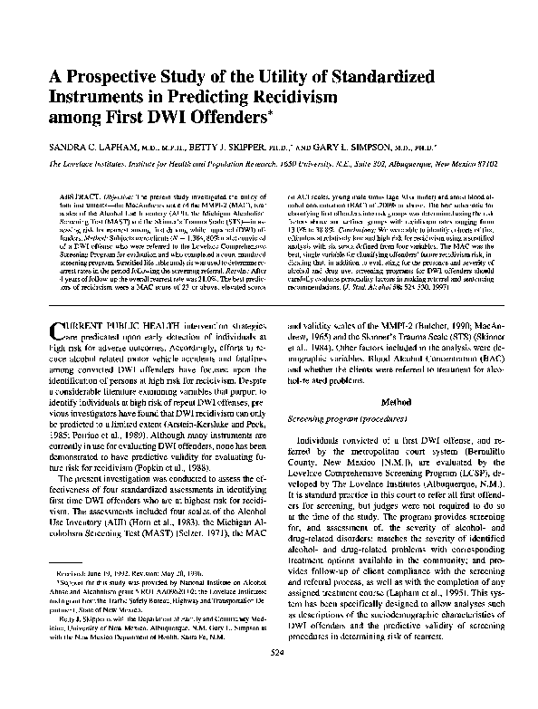 (PDF) A prospective study of the utility of standardized instruments in ...