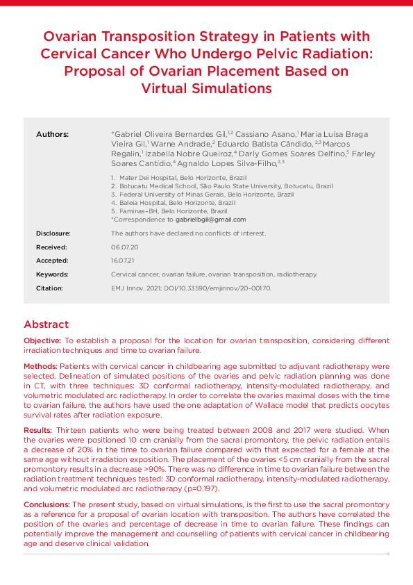 (PDF) Ovarian Transposition Strategy in Patients with Cervical Cancer ...