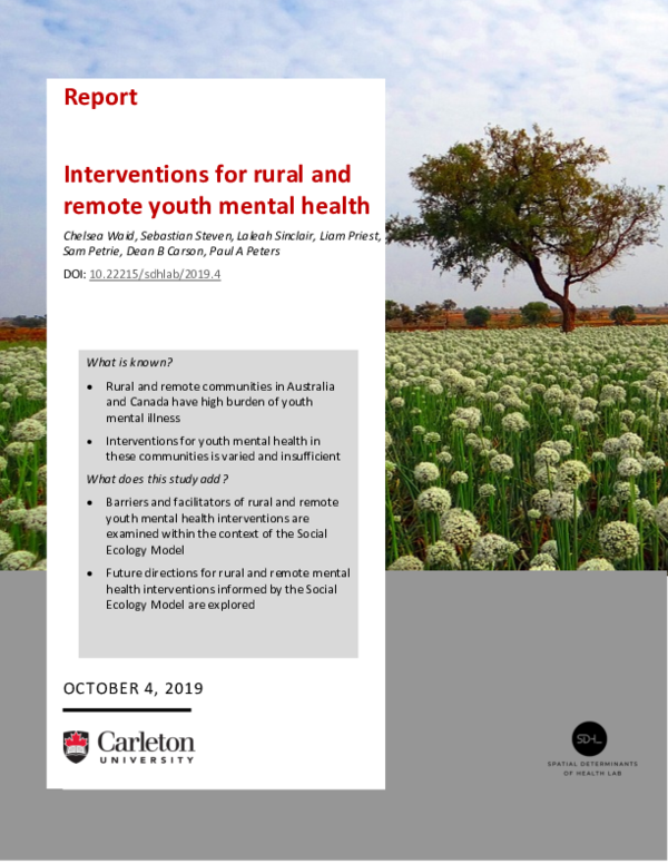 (PDF) • Report: Interventions for Rural and Remote Youth Mental Health ...