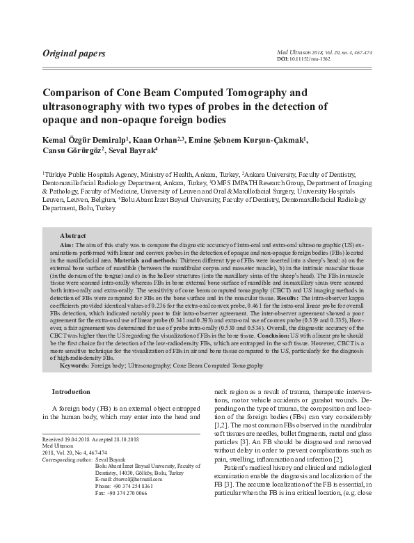 (PDF) Comparison of Cone Beam Computed Tomography and ultrasonography ...