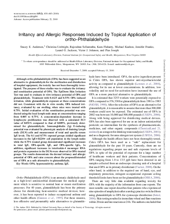 (PDF) Irritancy and Allergic Responses Induced by Topical Application ...