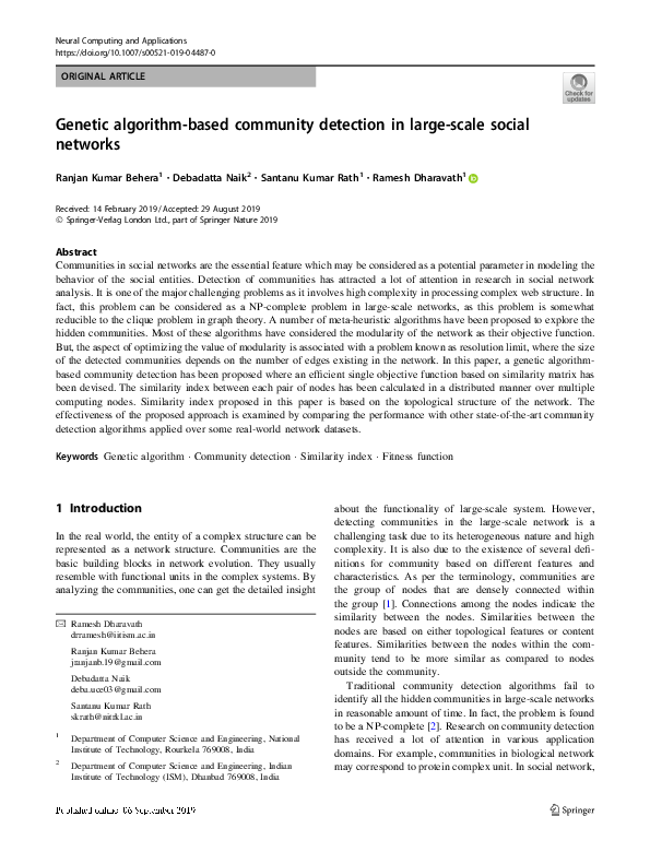 (PDF) Genetic algorithm-based community detection in large-scale social ...