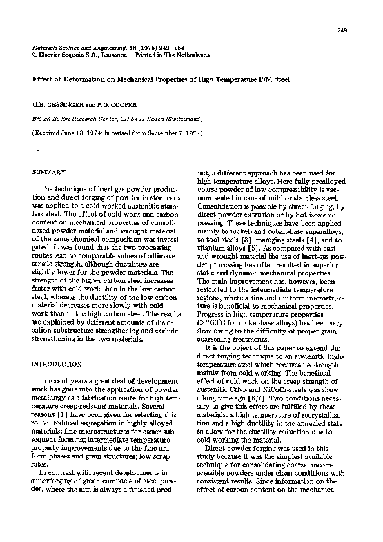 (PDF) Effect of deformation on mechanical properties of high ...