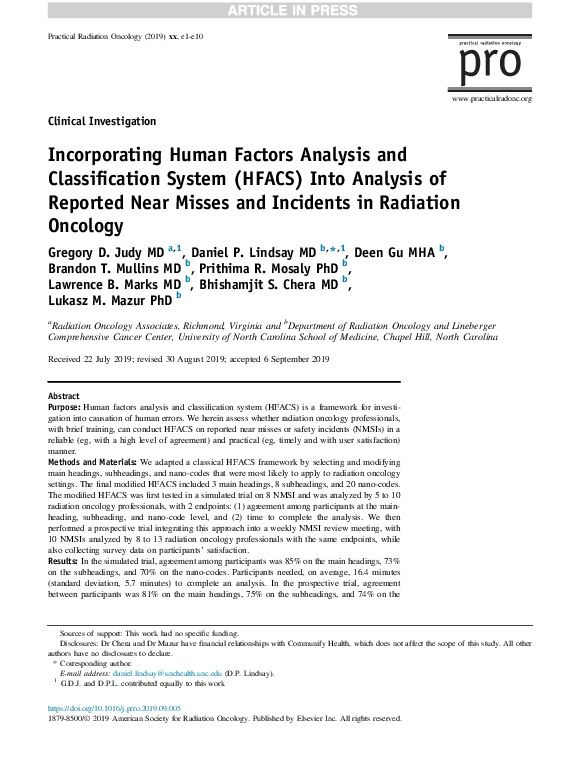 (PDF) Incorporating Human Factors Analysis and Classification System ...