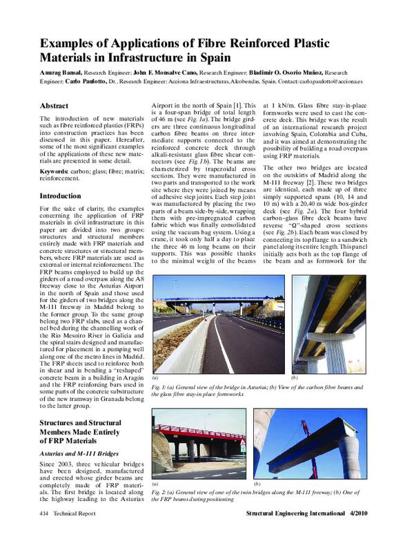 (PDF) Examples of Applications of Fibre Reinforced Plastic Materials in ...