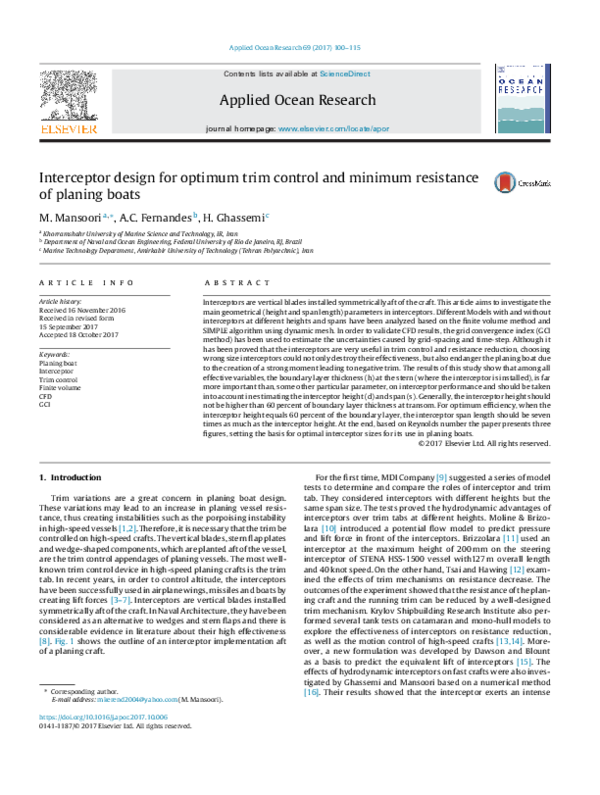 (PDF) Interceptor design for optimum trim control and minimum ...