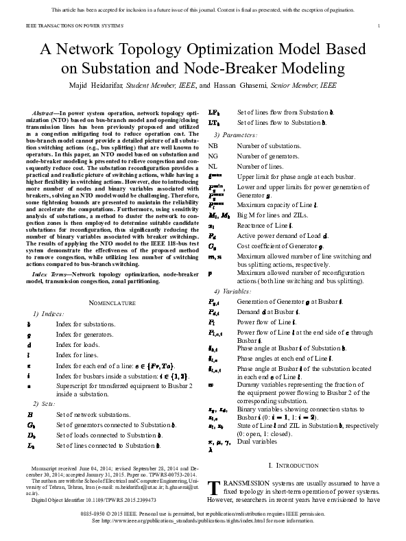 (PDF) A Network Topology Optimization Model Based on Substation and ...