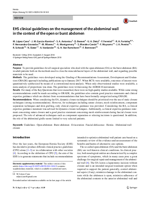 (PDF) EHS clinical guidelines on the management of the abdominal wall ...