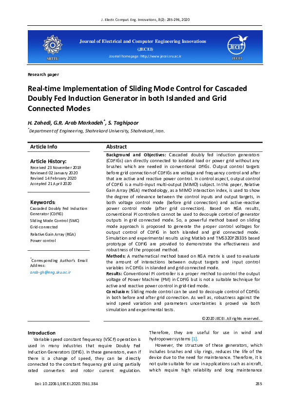 (PDF) Real-time Implementation of Sliding Mode Control for Cascaded ...