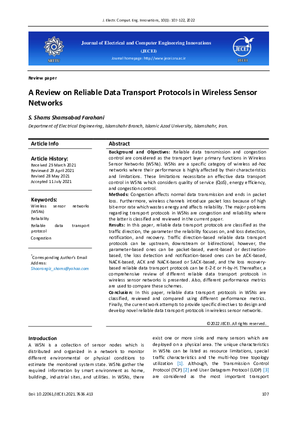 (PDF) A Review on Reliable Data Transport Protocols in Wireless Sensor ...