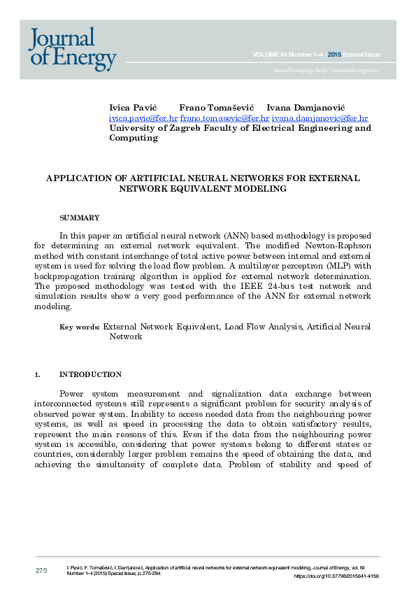 (PDF) Application of artificial neural networks for external network ...