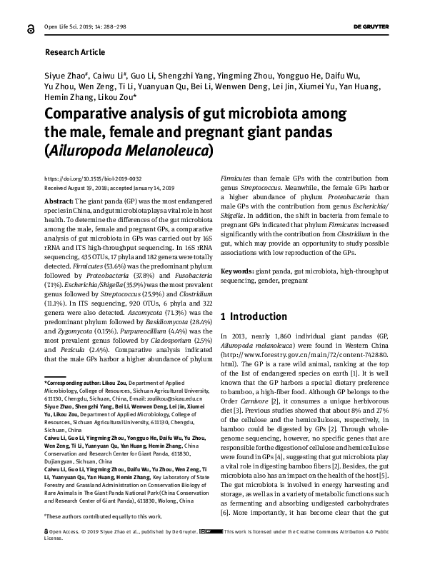 (PDF) Comparative analysis of gut microbiota among the male, female and ...