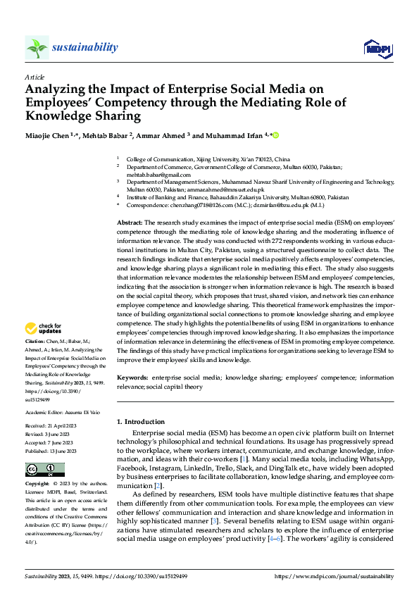 (PDF) Analyzing the Impact of Enterprise Social Media on Employees ...