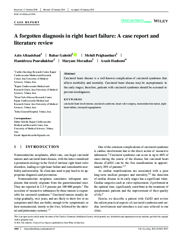 (PDF) A forgotten diagnosis in right heart failure: A case report and ...