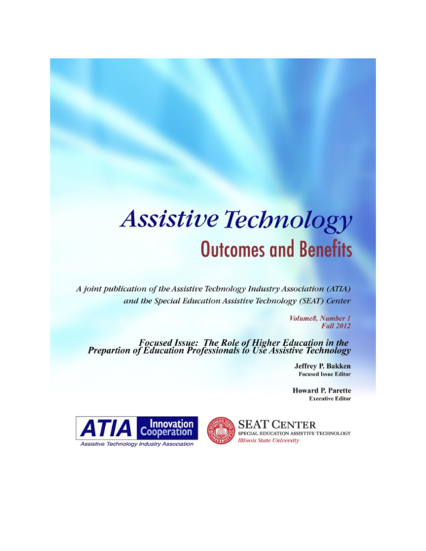 (PDF) Assistive Technology Outcomes and Benefits The Role of Higher ...