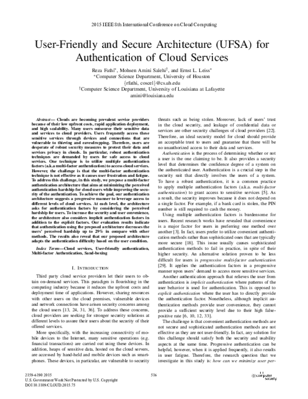 (PDF) User-Friendly and Secure Architecture (UFSA) for Authentication ...