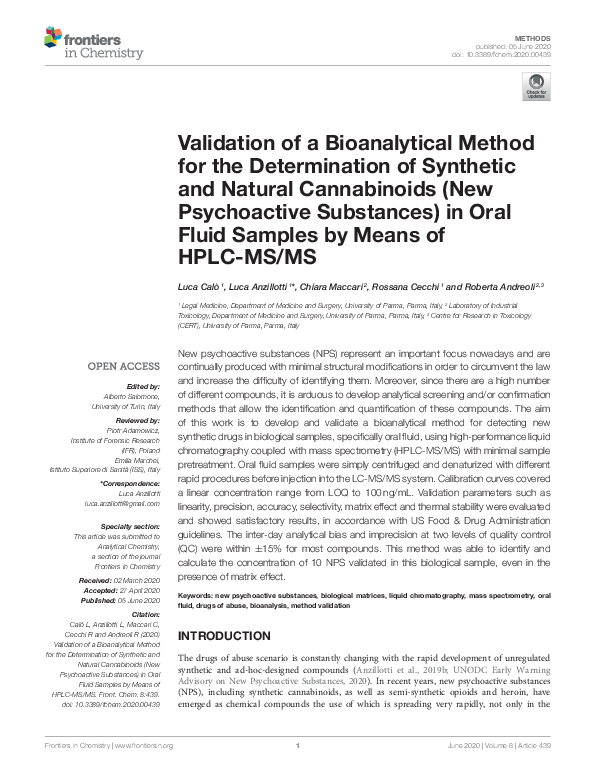(PDF) Validation of a Bioanalytical Method for the Determination of ...