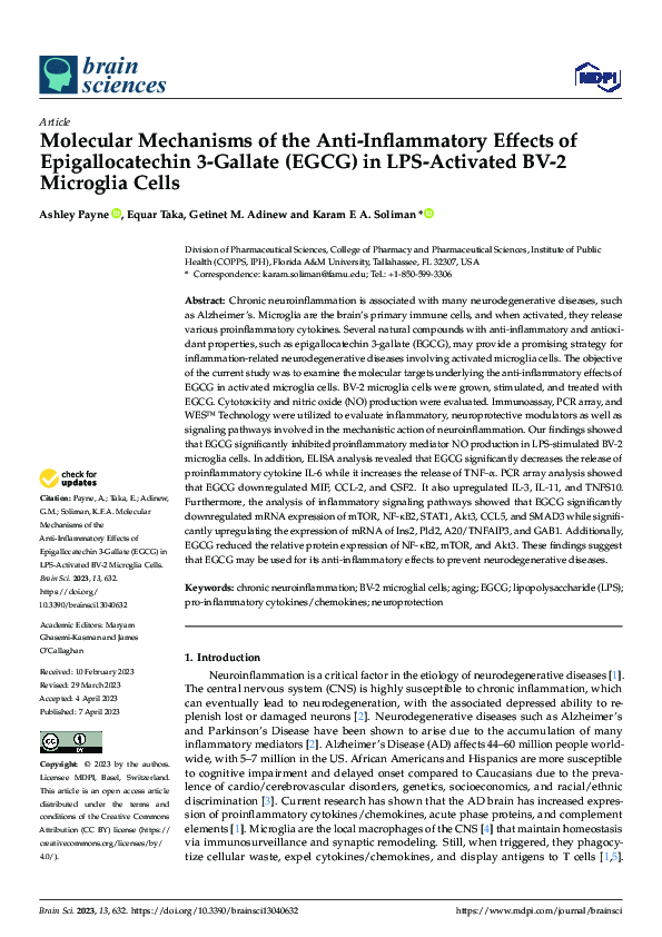 (PDF) Molecular Mechanisms of the Anti-Inflammatory Effects of ...