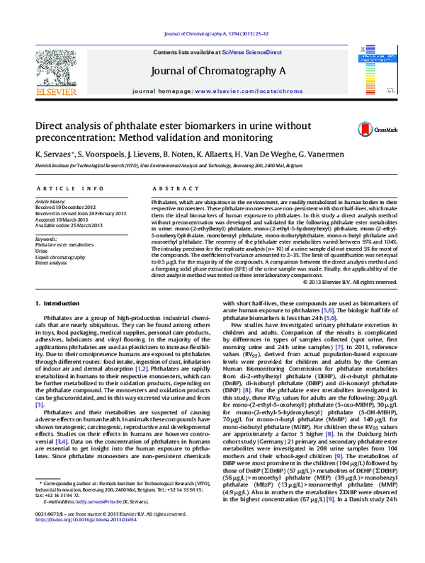 (PDF) Direct analysis of phthalate ester biomarkers in urine without ...