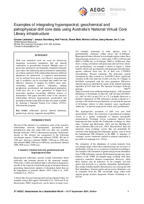 (PDF) Examples of integrating hyperspectral, geochemical and ...