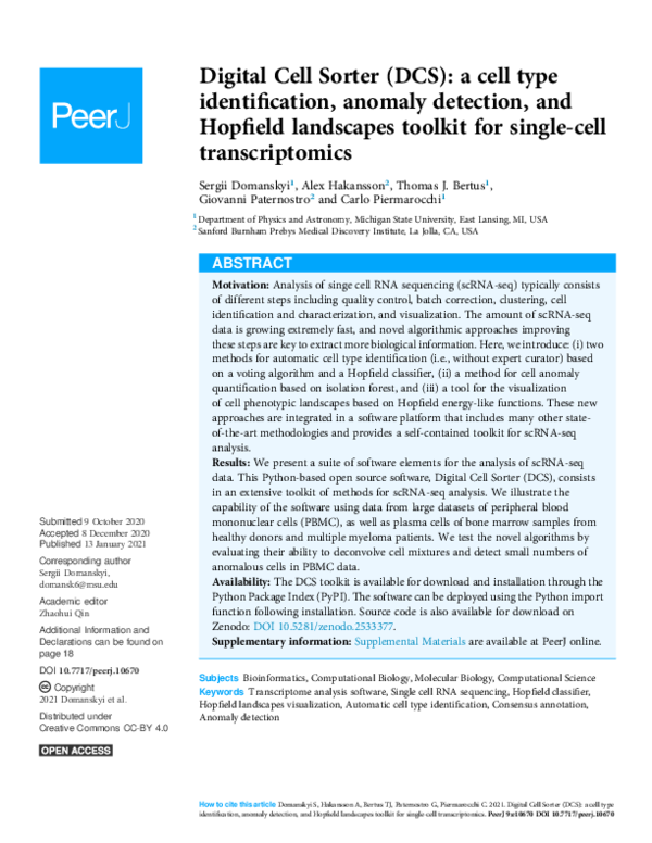 (PDF) Digital Cell Sorter (DCS): a cell type identification, anomaly ...